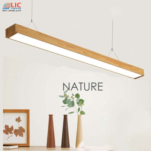Đèn Thả Hộp Led Văn Phòng Vỏ Gỗ 1200×70 Lic