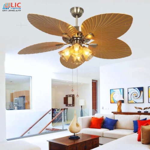 Quạt Trần Mã KSA255 Lic Cánh Vàng Cổ Điển