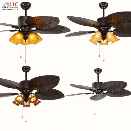 Quạt Trần Mã KSA255 Lic Cánh Đen Cổ Điển