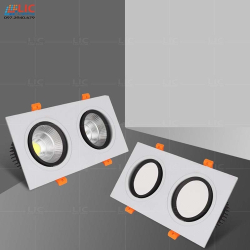 Đèn Downlight Đôi 2*7W/12W (D120x230)