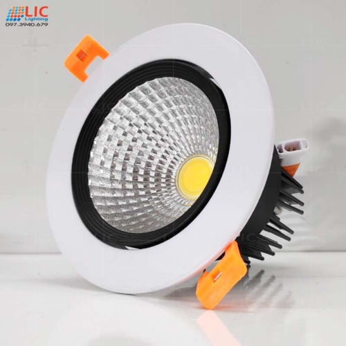 Đèn Downlight Âm Trần 7w/9w/12w Khoét 90mm Viền Đen