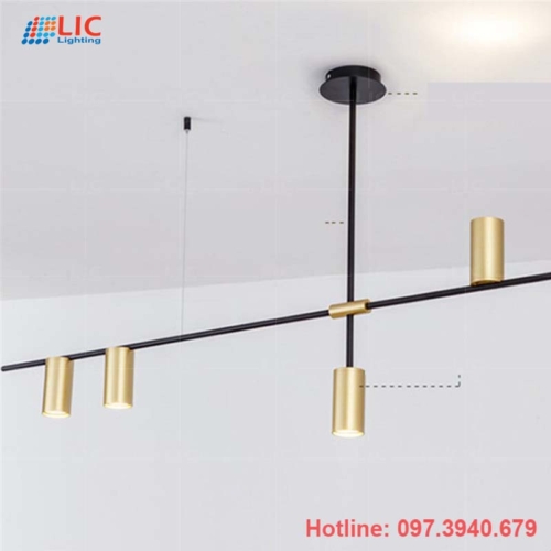 Đèn Trần Đơn Giản TM123 Thân Vàng 4 Bóng Lic