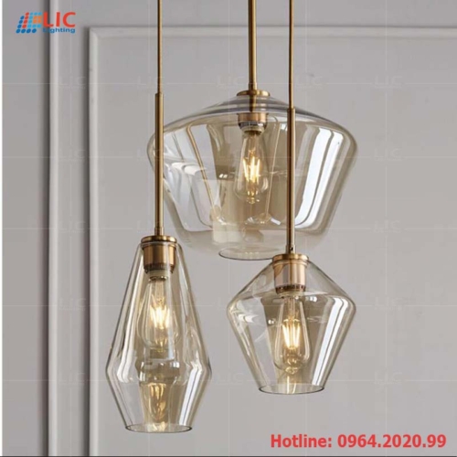 Đèn Thả Thủy Tinh Màu Hổ Phách TH261