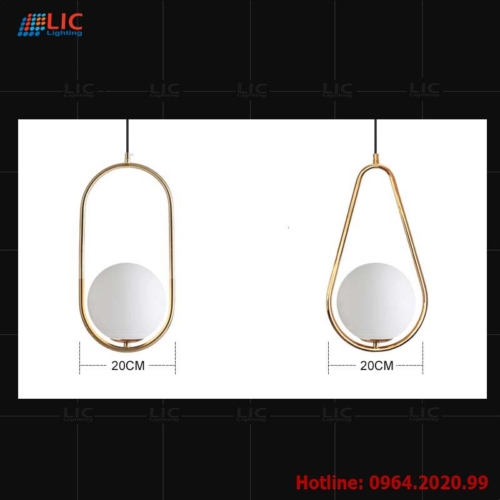 Đèn Thủy Tinh Cầu Trắng TH743 Lic