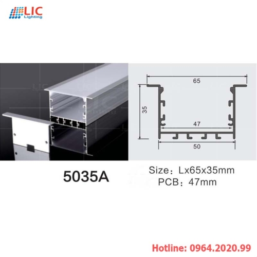 Thanh Nhôm Định Hình T5035-Dán Led