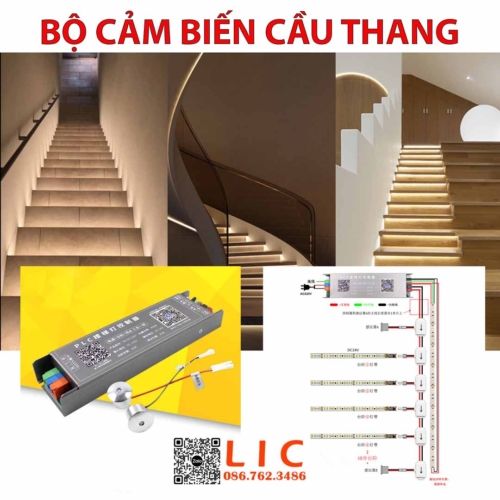 Cảm Biến Cầu Thang Sáng Từng Bậc Theo Bước Chân Mẫu Mới 2025
