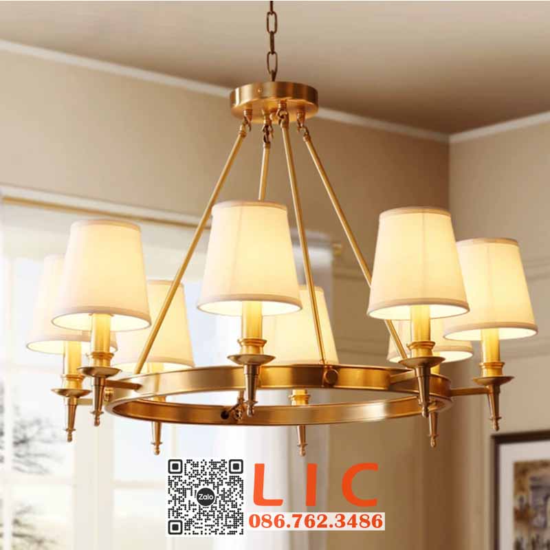 Lắp đặt bộ đèn chùm hiện đại cho nhà bác Mai 