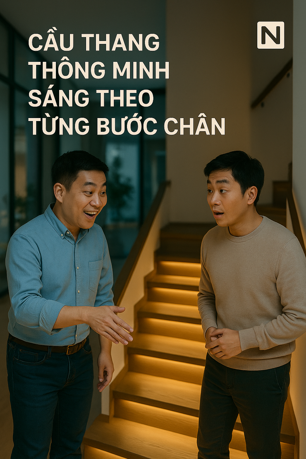 Cảm biến bậc cầu thang và hệ thống chiếu sáng thông minh