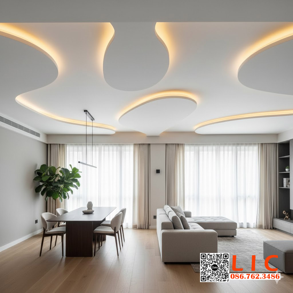 Thanh Nhôm Uốn Cong Định Hình Trần Thạch Cao Có Dán LED – Giải Pháp Đột Phá Cho Không Gian Hiện Đại