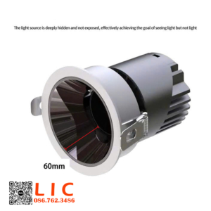 Đèn Âm Trần Lật Góc 20 Spotlight | Lỗ Khoét 55/75/90mm